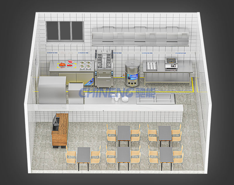 風(fēng)味粉面湯粉面粥店3D效果圖