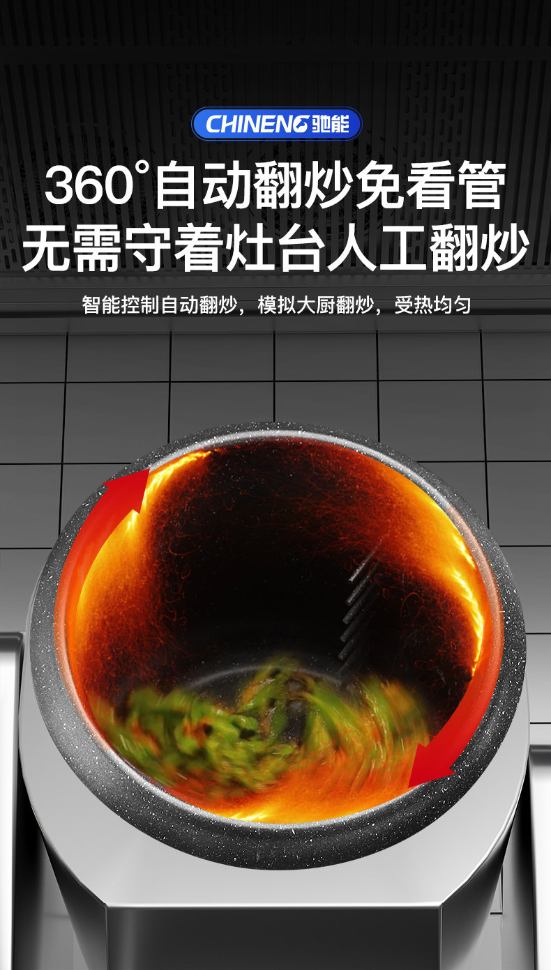 臺(tái)式炒菜機(jī)360度自動(dòng)翻鍋技術(shù)