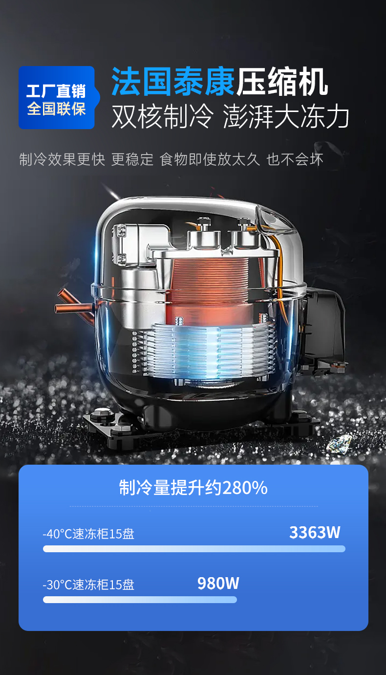 速凍柜高品質(zhì)壓縮機(jī)