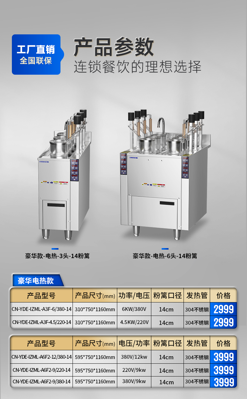 升降煮面爐參數(shù)表